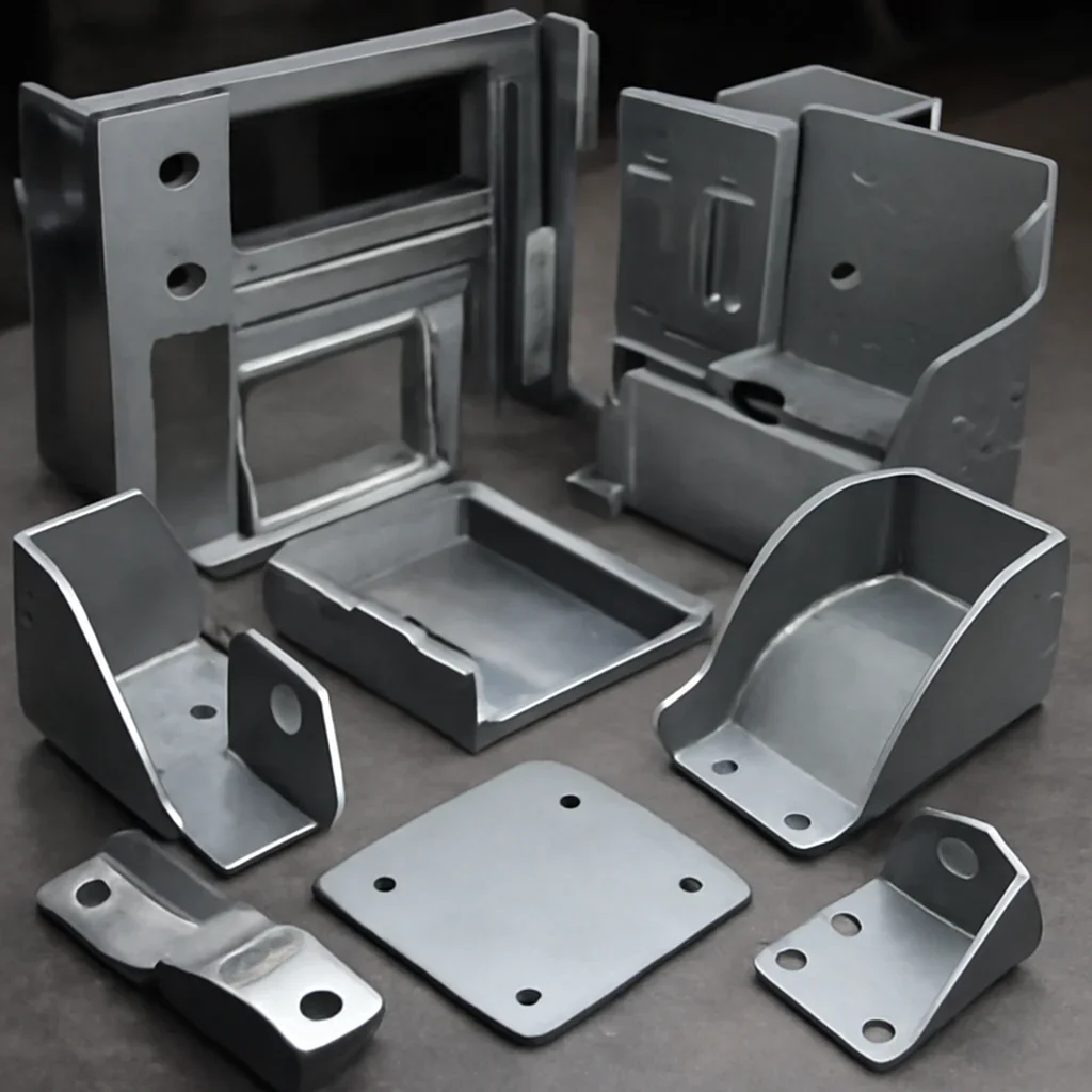 Fabricated metal parts, brackets, frames, and formed components prepared for delivery